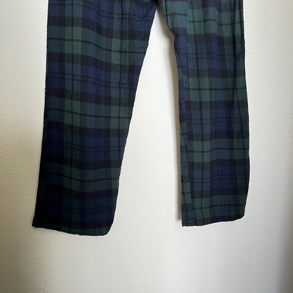 Polo Ralph Lauren Mens‎ Black Watch Plaid Flannel Pajama Pants Navy Green Large - Picture 9 of 15